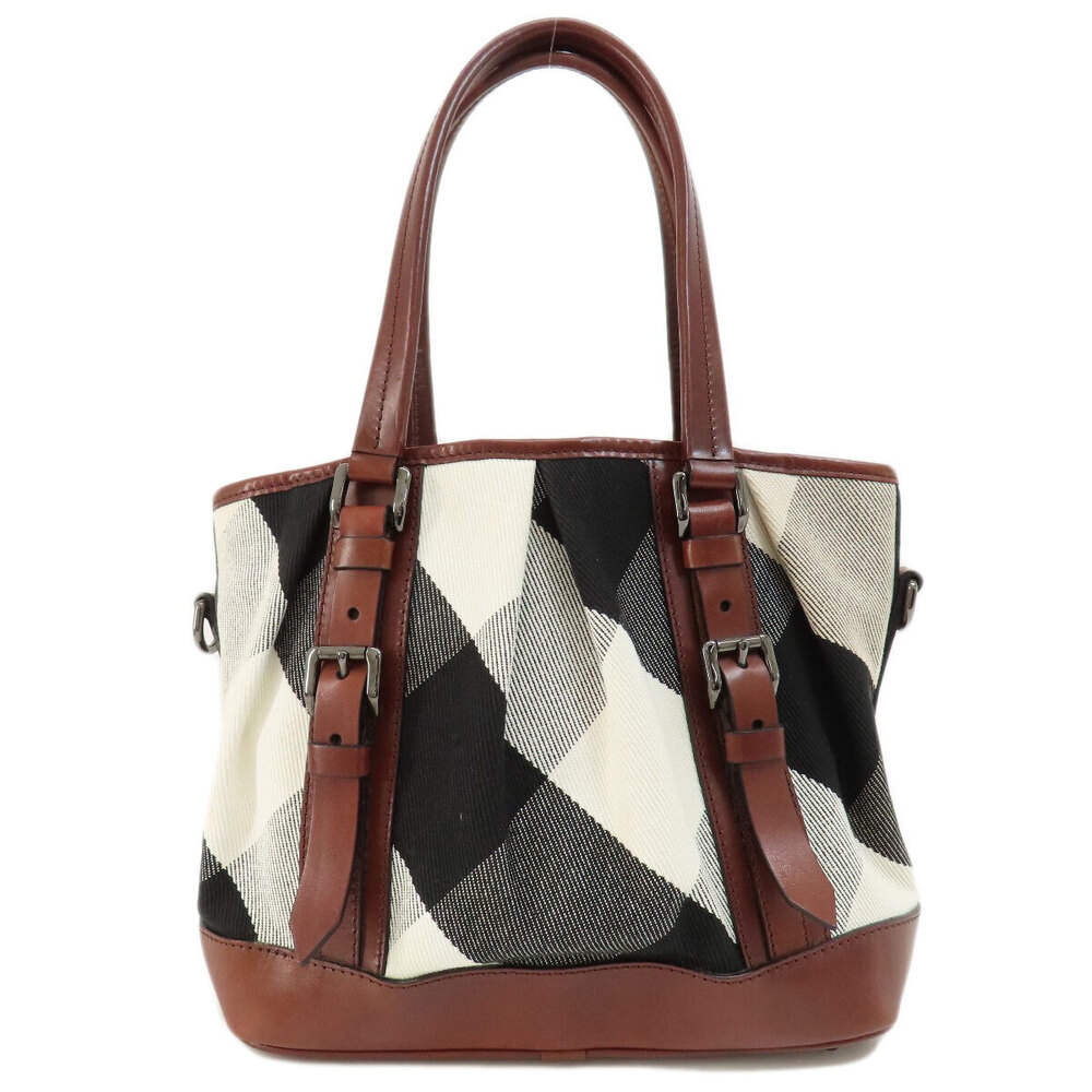 Burberry Canvas Check Bag Tote Black